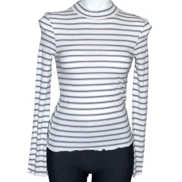 Hippie Rose striped mock neck tee, NWT, medium - Picture 2 of 8